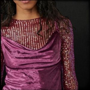Free People Fig Jam All Night Velvet Tunic. Size S. NWT